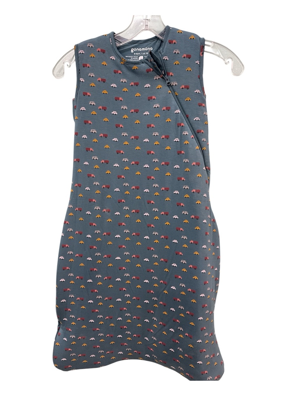 Gugguu Girls' Teal Sleeveless Car-Print Dress